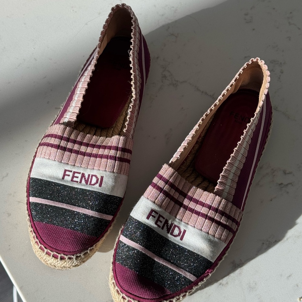 Fendi Red Espadrilles with Designer Flair